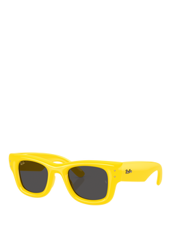Ray-Ban RB4940 Unisex Square Sunglasses, Yellow/Dark Grey