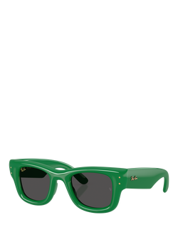 Ray-Ban RB4940 Unisex Square Sunglasses, Green/Grey