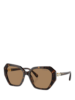Swarovski SK6017 Women's Irregular Sunglasses, Dark Havana, Dark Havana