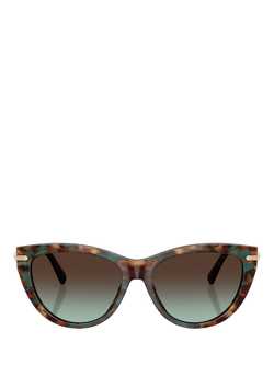 Tiffany & Co Tiffancy TF42538 Women's Cat's Eye Sunglasses, Brown Havana/Blue - view 2, Brown Havana/Blue