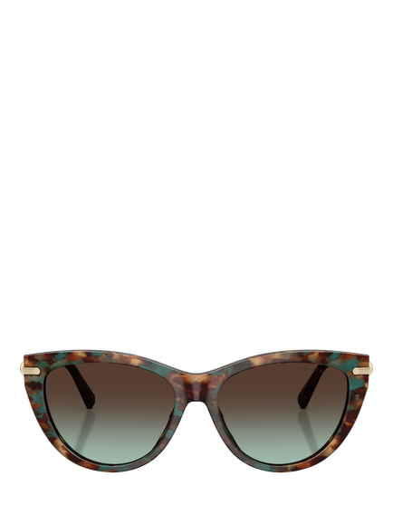 Tiffany & Co Tiffancy TF42538 Women's Cat's Eye Sunglasses, Brown Havana/Blue - view 2, Brown Havana/Blue