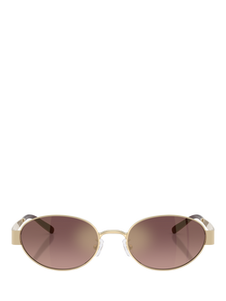 Tory Burch TY61163 Women's Oval Sunglasses, Light Gold/Pink - view 2, Light Gold/Pink