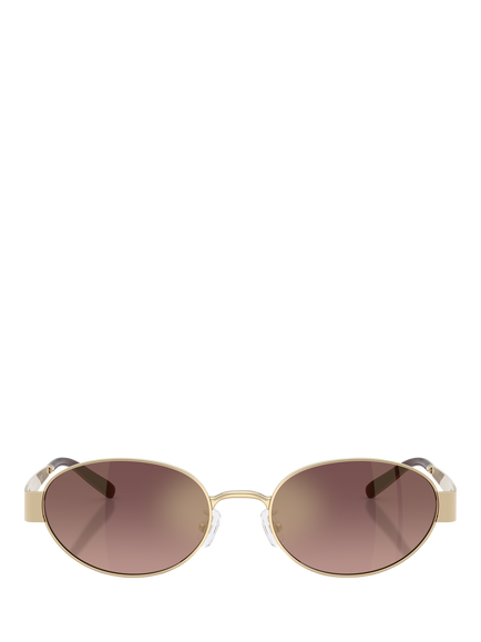 Tory Burch TY61163 Women's Oval Sunglasses, Light Gold/Pink - view 2, Light Gold/Pink