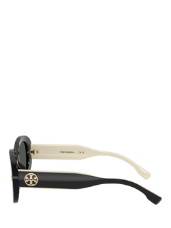 Tory Burch TY7226U Women's Oval Sunglasses, Black/Grey - view 2, Black/Grey