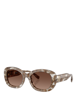 Tory Burch TY7226U Women's Oval Sunglasses, Brown Tortoise, Brown Tortoise