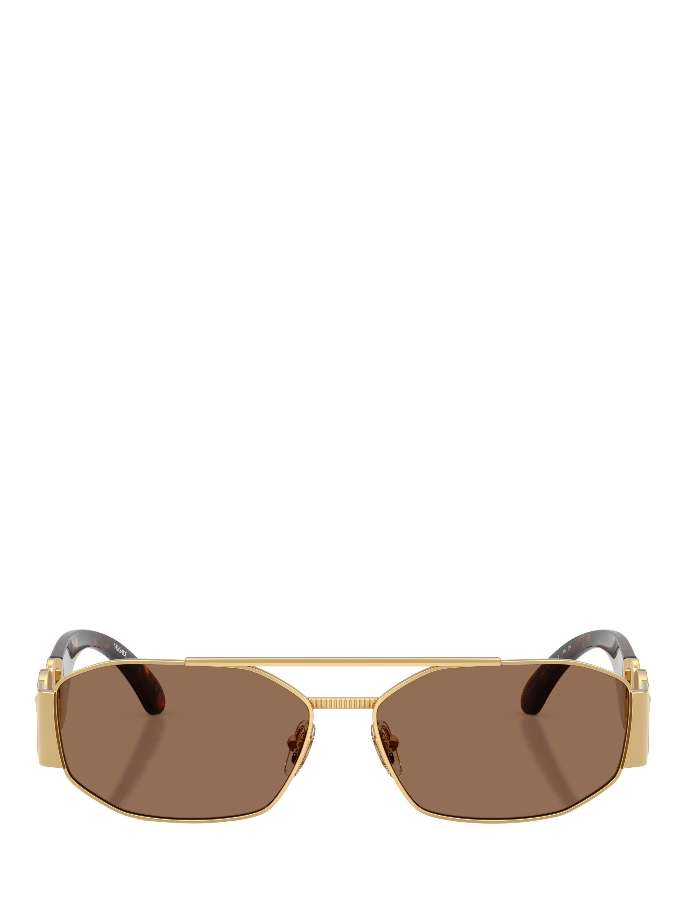 Product image 2 of 5, which shows Versace VE2287 Men's Irregular Sunglasses, Gold/Brown