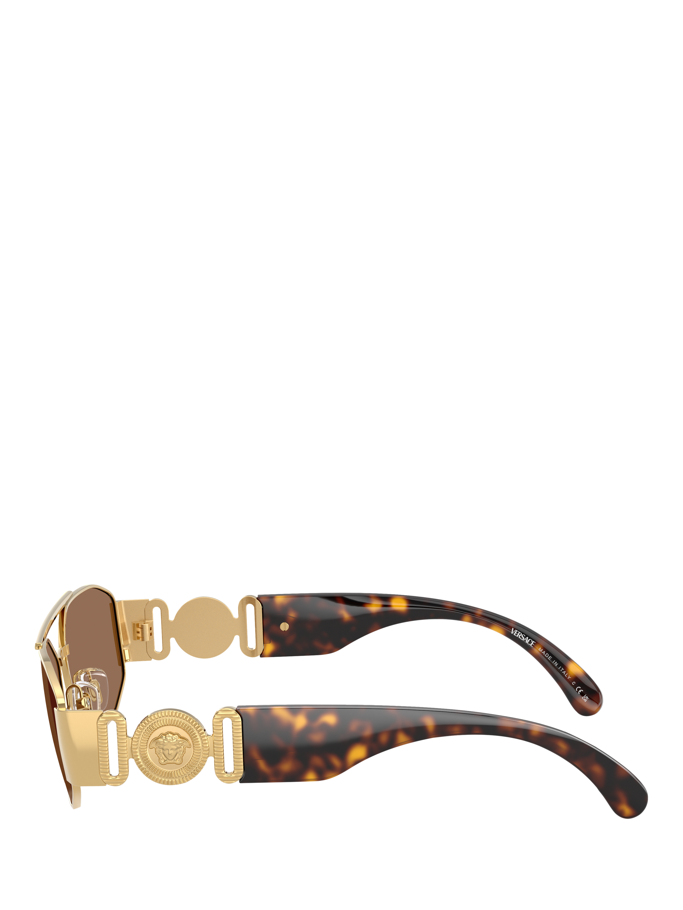 Product image 3 of 5, which shows Versace VE2287 Men's Irregular Sunglasses, Gold/Brown