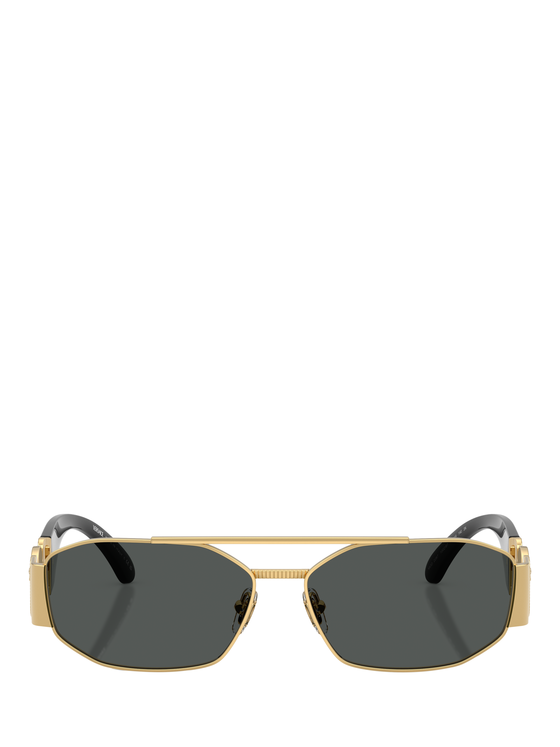 Product image 2 of 5, which shows Versace VE22871 Men's Irregular Sunglasses, Gold/Grey