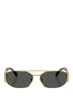 Versace VE22871 Men's Irregular Sunglasses, Gold/Grey - view 2, Gold/Grey
