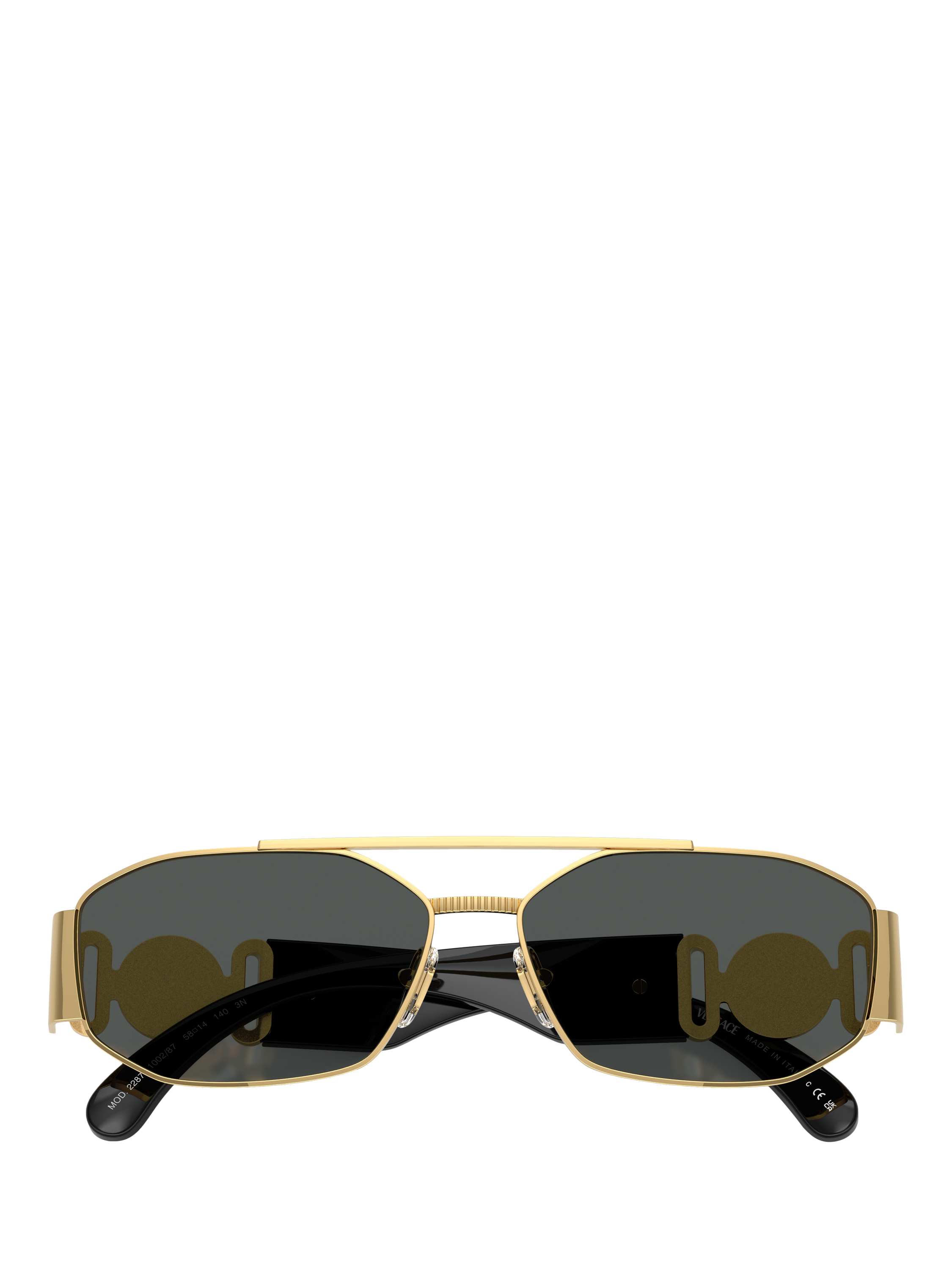 Product image 5 of 5, which shows Versace VE22871 Men's Irregular Sunglasses, Gold/Grey