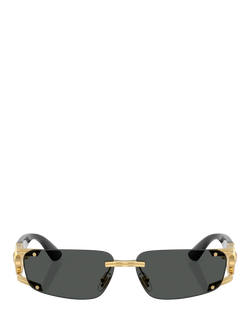 Versace VE2291 Men's Rectangular Sunglasses, Gold/Grey - view 2, Gold/Grey