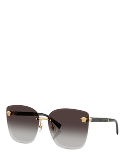 Versace VE2292 Women's Cat's Eye Sunglasses, Gold/Grey Gradient, Gold/Grey Gradient