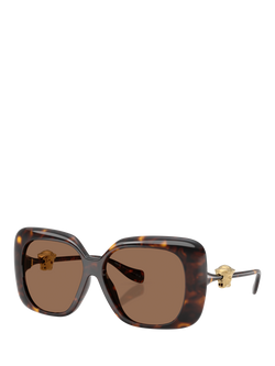 Versace VE4499U Women's Square Sunglasses, Black/Grey, Havana/Brown