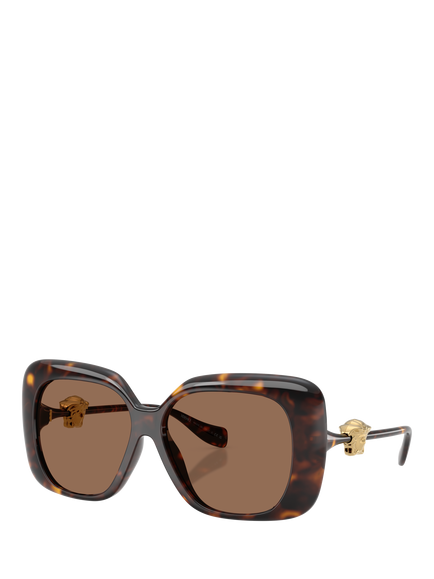 Versace VE4499U Women's Square Sunglasses, Havana/Brown
