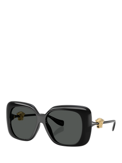 Versace VE4499U Women's Square Sunglasses, Black/Grey, Black/Grey