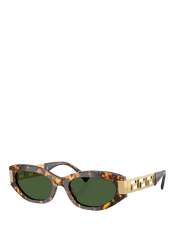 Versace VE4501 Women's Cat's Eye Sunglasses, Brown Tortoise/Green, Brown Tortoise/Green