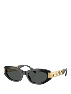 Versace VE4501G Women's Cat's Eye Sunglasses, Black/Grey, Black/Grey