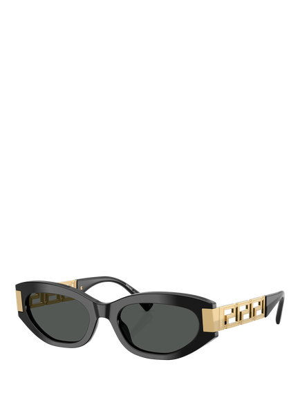 Versace VE4501G Women's Cat's Eye Sunglasses, Black/Grey, Black/Grey