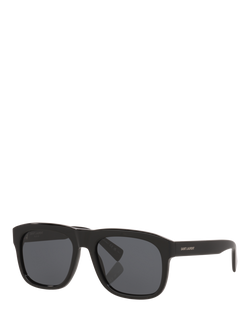 Yves Saint Laurent YS000427 Men's Rectangular Sunglasses, Black, Black