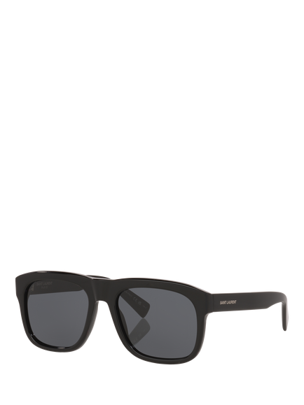 Yves Saint Laurent YS000427 Men's Rectangular Sunglasses, Black, Black