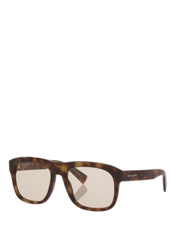 Yves Saint Laurent YS000427 Men's Square Sunglasses, Tortoise Brown/Beige, Tortoise Brown/Beige