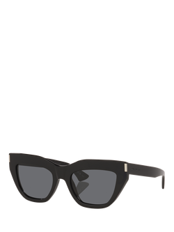 Yves Saint Laurent YS000828 Women's Cat Eye Sunglasses, Black, Black