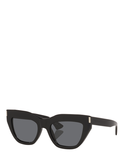 Yves Saint Laurent YS000828 Women's Cat Eye Sunglasses, Black, Black