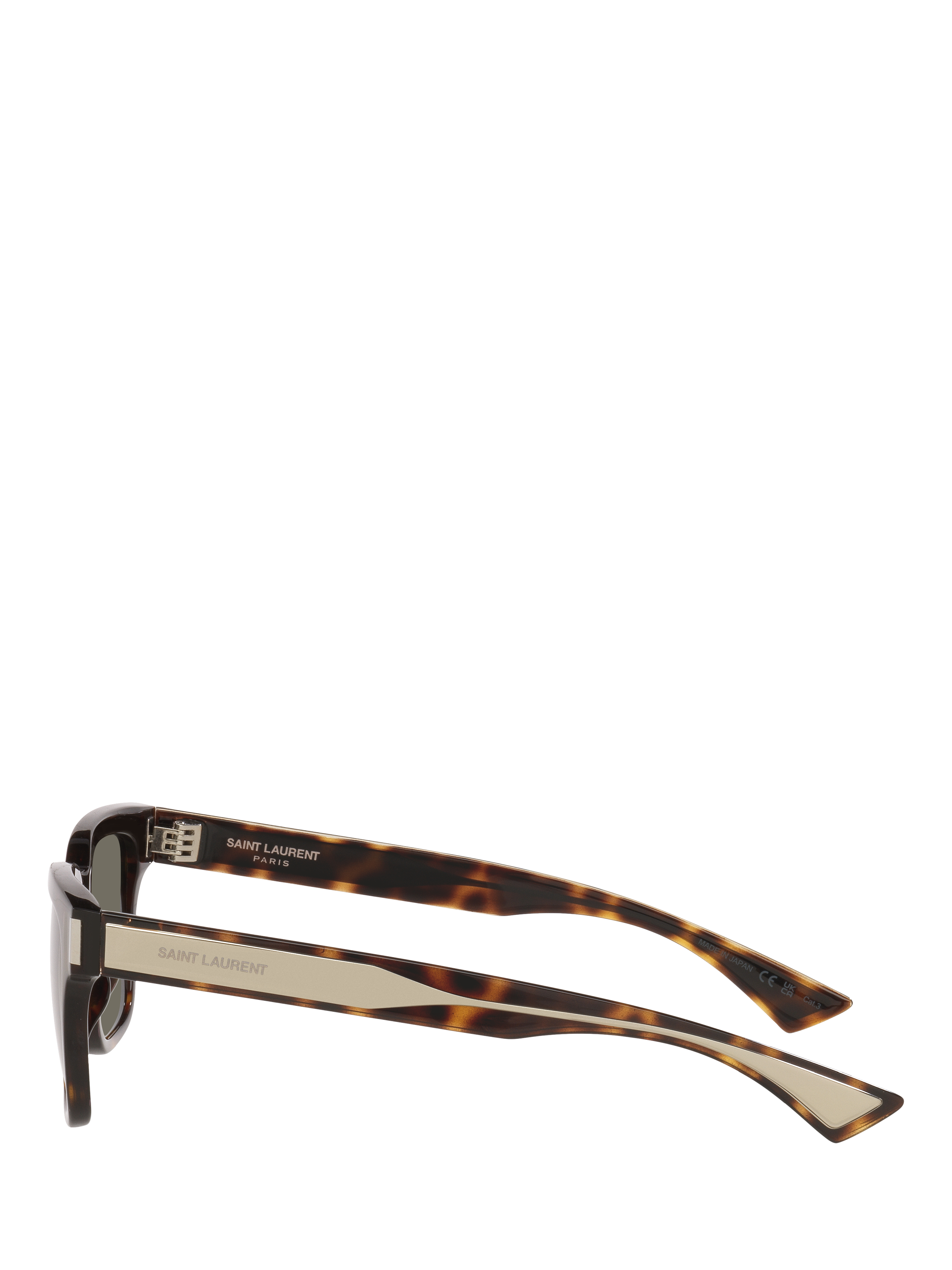 Product image 3 of 5, which shows Yves Saint Laurent YS000835 Unisex Rectangular Sunglasses, Tortoise/Grey