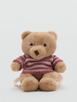 Mango Kids' Fluffy Bear Backpack, Light Brown, Light Brown