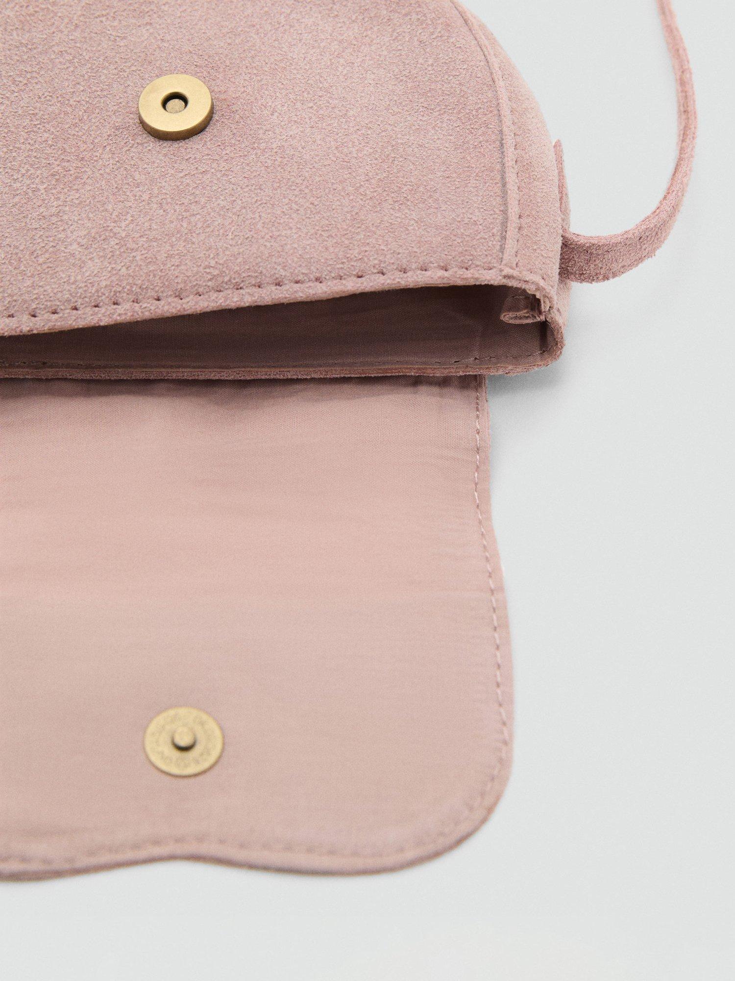 Product image 4 of 4, which shows Mango Kids' Suede Bunny Crossbody Bag, Light Pink