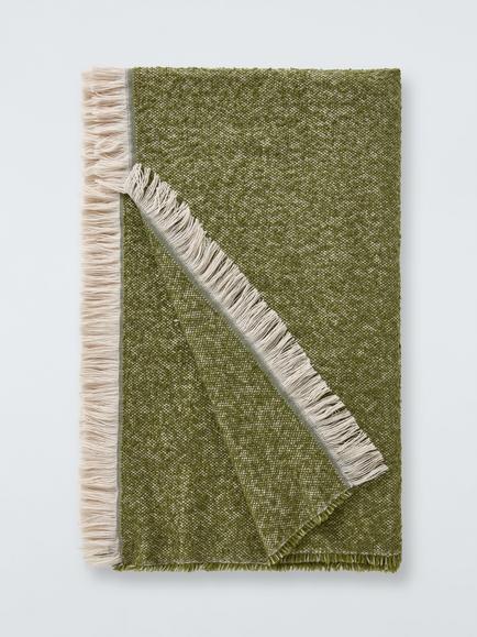 John Lewis Boucle Throw, Green Mid