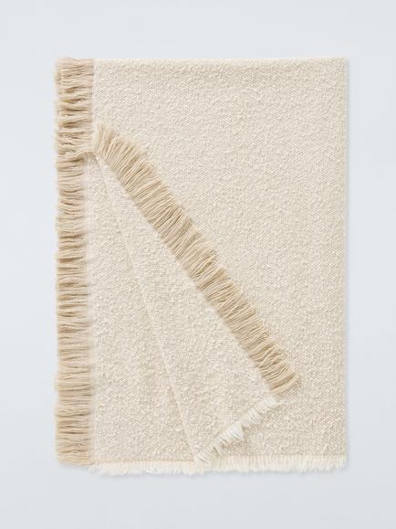 John Lewis Boucle Throw, Natural Cream