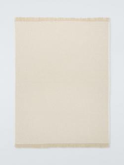 John Lewis Boucle Throw - view 2, Natural Cream