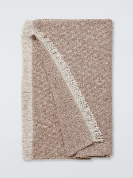 John Lewis Boucle Throw, Brown Chocolate