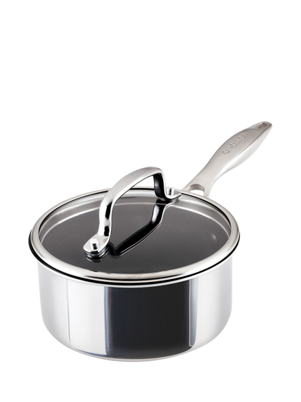 Circulon ScratchDefense Clad Stainless Steel Non-Stick Saucepan & Lid, Stainless Steel