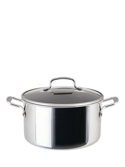 Circulon ScratchDefense Clad Stainless Steel Non-Stick Stockpot & Lid, 26cm, Stainless Steel