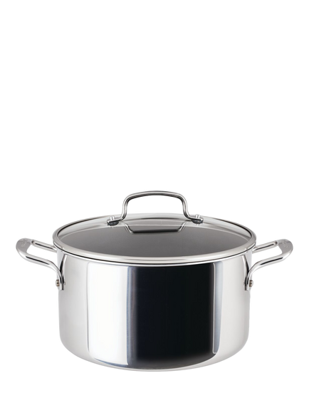 Circulon ScratchDefense Clad Stainless Steel Non-Stick Stockpot & Lid, 26cm, Stainless Steel