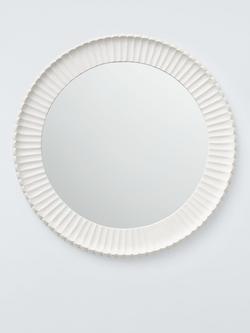 John Lewis Coastal Carved Round Frame Wall Mirror, 70cm, White, White
