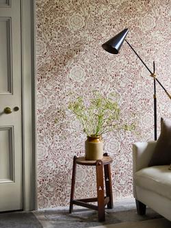 Morris & Co. Chamomile Wallpaper, China Blue - view 2, Flax/Madder