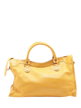 Pre-loved Balenciaga Metallic Edge City Leather 2Way Shoulder Bag, Yellow