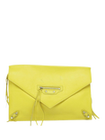 Pre-loved Balenciaga Leather Paper Clutch Bag, Yellow