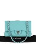 Pre-loved CHANEL 2016 Medium Classic Double Flap Shoulder Bag, Light Blue