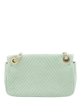 Pre-loved CHANEL 2015 Chevron Lambskin Classic Single Flap Shoulder Bag, Mint Green