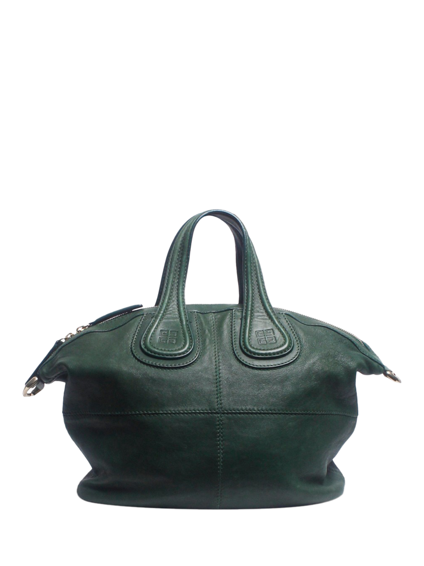 Pre-loved Givenchy Nightingale Leather Top Handle Grab Bag, Dark Green