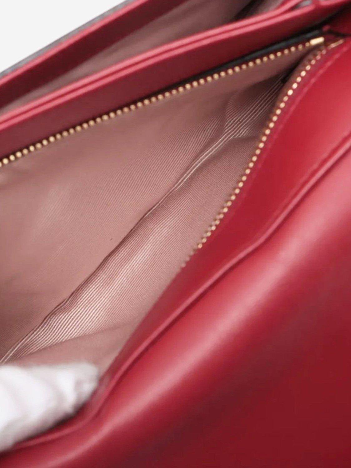 Product image 7 of 10, which shows Pre-loved GUCCI Arli Leather Shoulder Bag, Red/Black