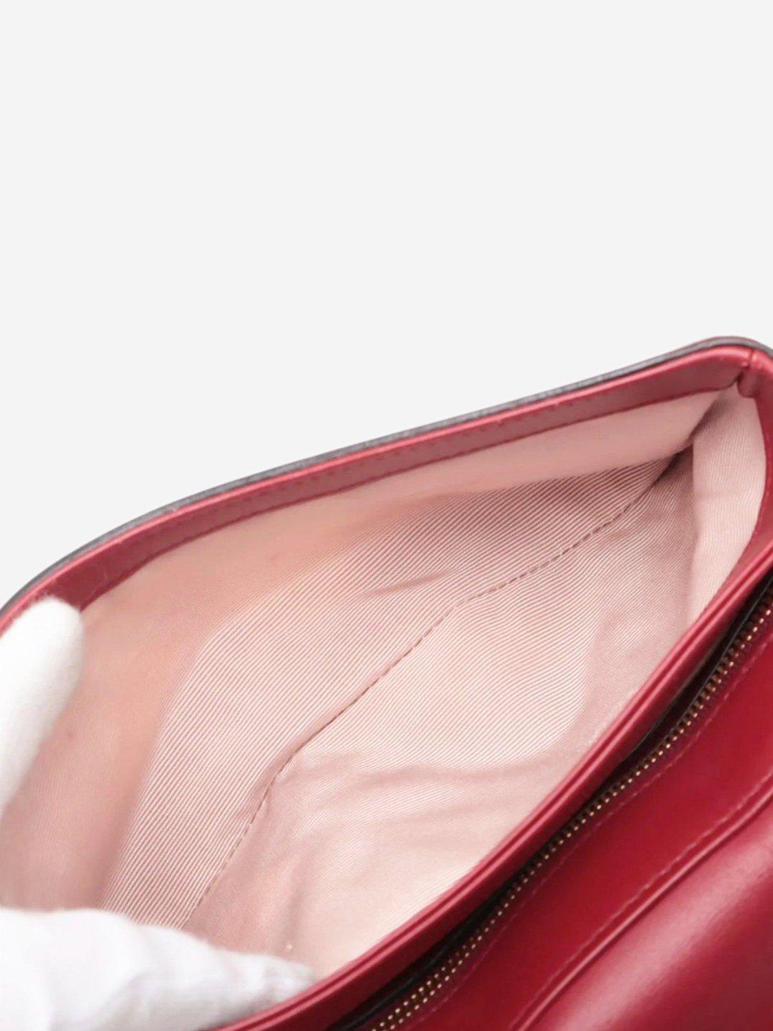 Product image 8 of 10, which shows Pre-loved GUCCI Arli Leather Shoulder Bag, Red/Black
