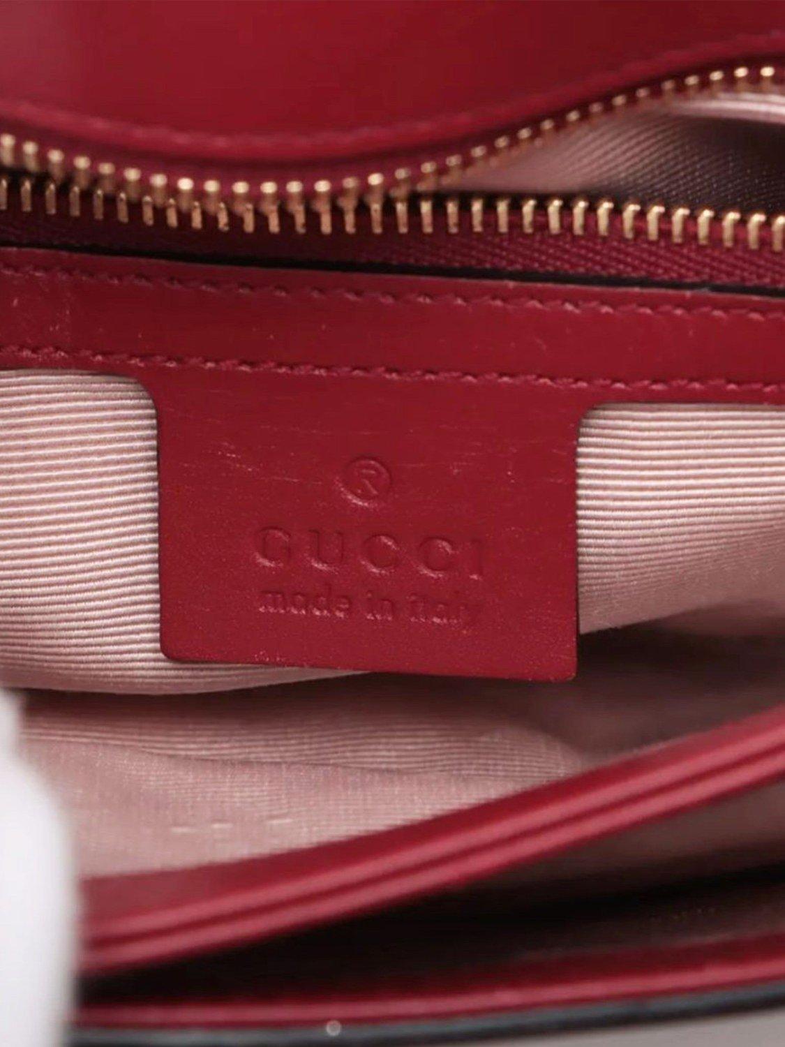 Product image 9 of 10, which shows Pre-loved GUCCI Arli Leather Shoulder Bag, Red/Black