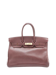 Pre-loved Hermès Vintage 1999 Birkin 35 Le Tournay Togo Leather Grab Bag, Maroon