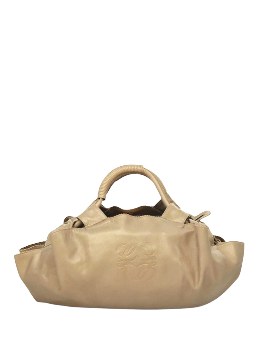 Product image 1 of 10, which shows Pre-loved LOEWE Nappa Aire Anagram Grab Bag, Gold