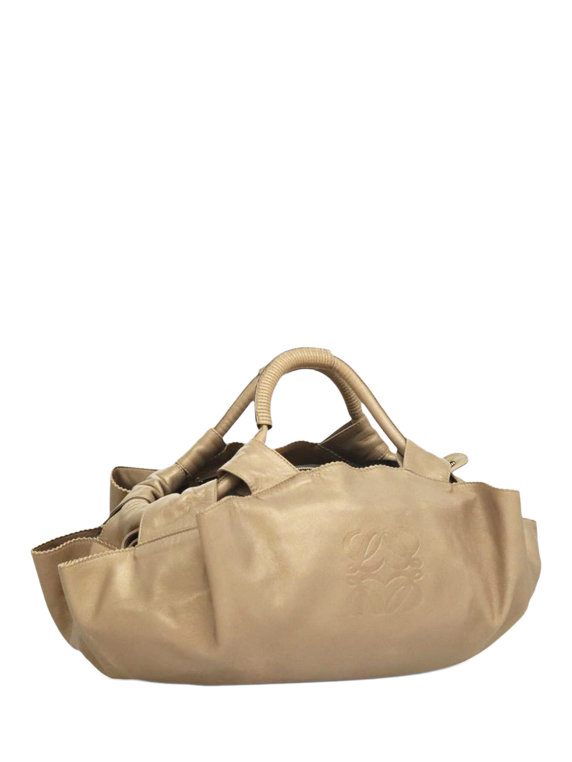 Product image 2 of 10, which shows Pre-loved LOEWE Nappa Aire Anagram Grab Bag, Gold